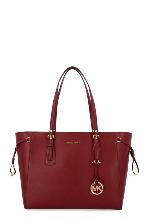 burgundy and brown michael kors purse